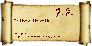 Felber Henrik névjegykártya